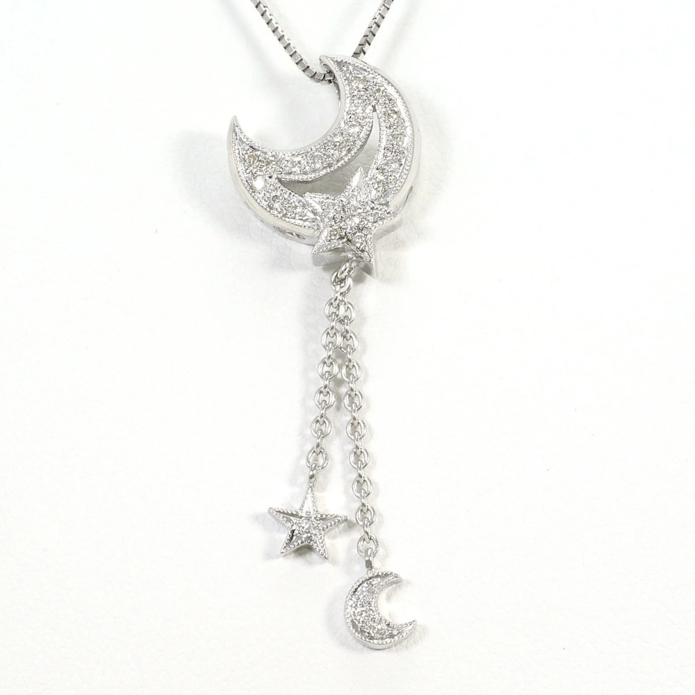 VINTAGE 18k Silver Diamond Necklace